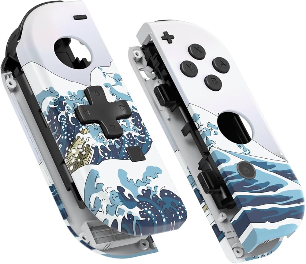 eXtremeRate Caixa de controle portátil The Great Wave Joycon de